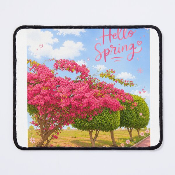 Item preview, Hello Spring Beautiful Pink Blooming Trees designed and sold by LaylaArtStudio.