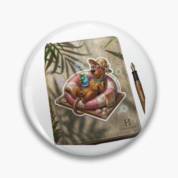 Item preview, Retro Summer Dog Chilling Pool Tropical Paradise Cartoon Sticker designed and sold by HICHAMORO.