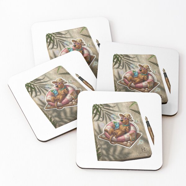 Item preview, Retro Summer Dog Chilling Pool Tropical Paradise Cartoon Sticker designed and sold by HICHAMORO.