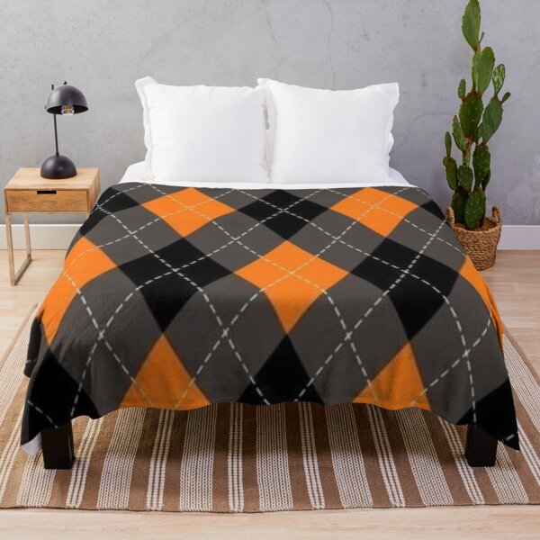 Item preview, Spooky Halloween Argyle Pattern Orange and Black Preppy Plaid designed and sold by LYAN-STORE.