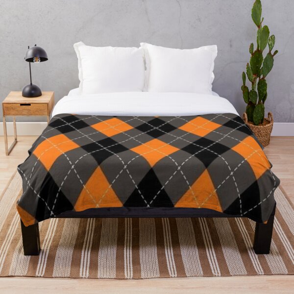 Item preview, Spooky Halloween Argyle Pattern Orange and Black Preppy Plaid designed and sold by LYAN-STORE.