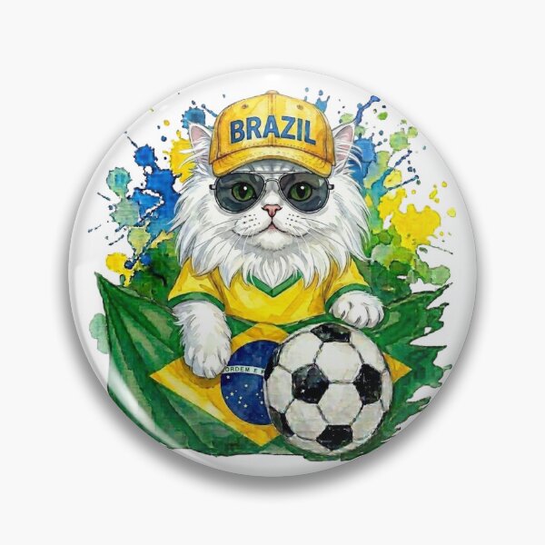 Item preview, White persian cat World Cup Brazil Suppawter designed and sold by The Suppawters.