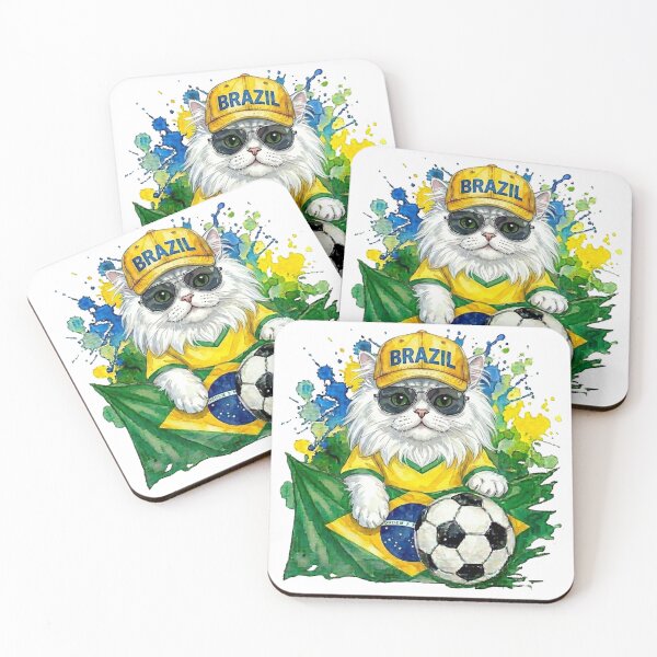 Item preview, White persian cat World Cup Brazil Suppawter designed and sold by The Suppawters.