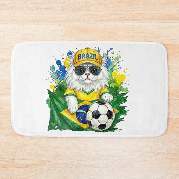 Item preview, White persian cat World Cup Brazil Suppawter designed and sold by The Suppawters.