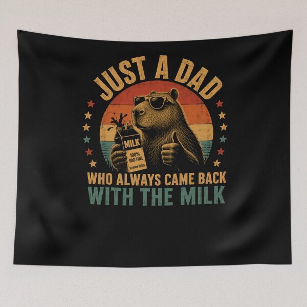 Item preview, Just A Dad Who Always Came Back With The Milk Funny Capybara Father Father's Day designed and sold by RetroMini2026.