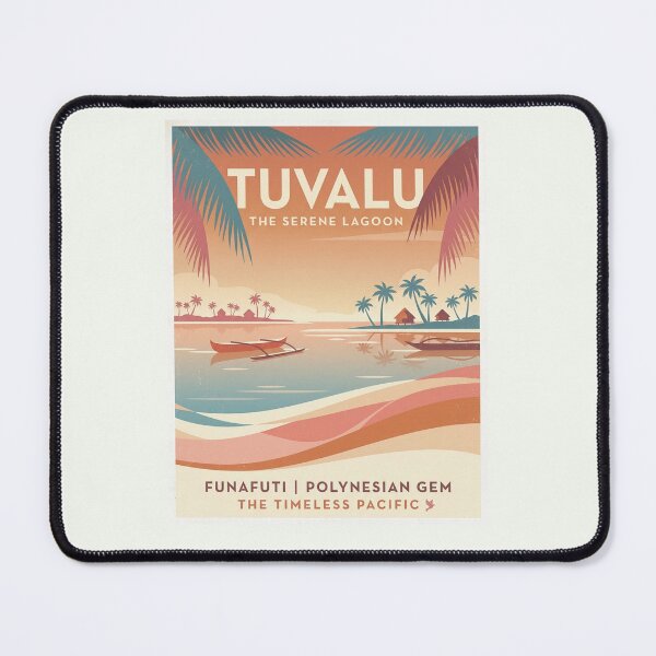 Item preview, Vintage Tuvalu Funafuti Tropical Travel Poster designed and sold by DuckOddity.