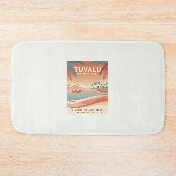 Item preview, Vintage Tuvalu Funafuti Tropical Travel Poster designed and sold by DuckOddity.