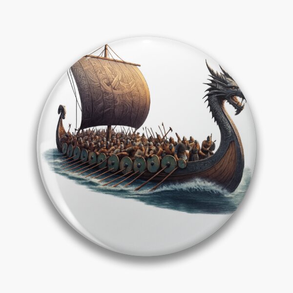 Item preview, Epic Viking Dragon Longship – Norse Warrior Ship Illustration designed and sold by AMIR PRO .