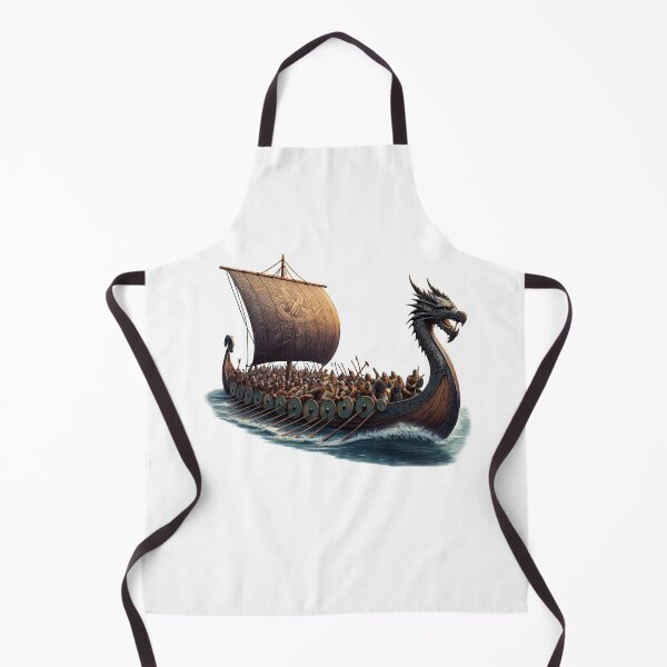 Item preview, Epic Viking Dragon Longship – Norse Warrior Ship Illustration designed and sold by AMIR PRO .