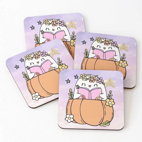 Item preview, Summerween ghost with Flowers and Pumpkin  designed and sold by WildWoodlandWitch.