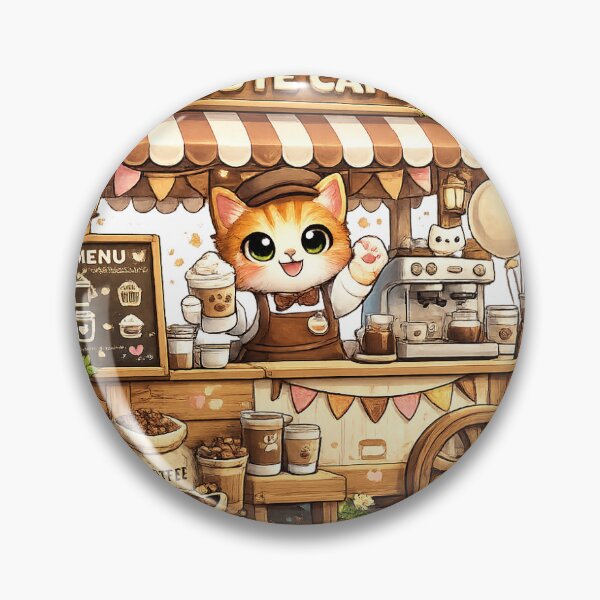 Item preview, Cute Cat Barista Coffee Shop Kawaii Café Lover Design designed and sold by Sanjeev30.