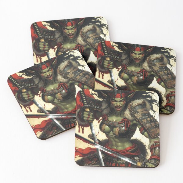 Item preview, Oni Samurai Berserker | Fierce Green Demon Warrior designed and sold by ITSimagination.