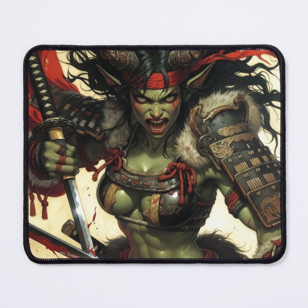 Item preview, Oni Samurai Berserker | Fierce Green Demon Warrior designed and sold by ITSimagination.