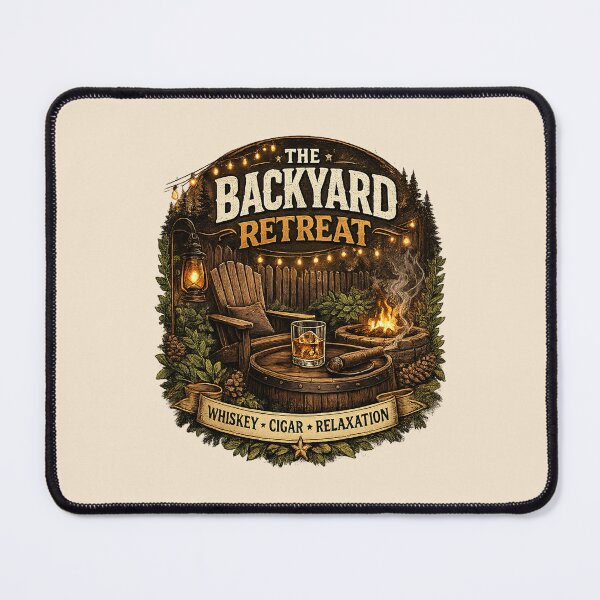 Item preview, Backyard Retreat Whiskey Cigar Relaxation designed and sold by ElisaTurcotte.