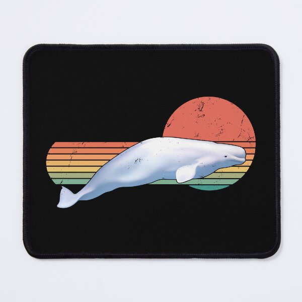 Item preview, Beluga whale Retro Sunset designed and sold by NicGrayGraphic.