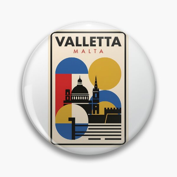 Artikelvorschau, Bauhaus-Stil Valletta Malta Mittelmeerreise Skyline entworfen und verkauft von k3rstman1.