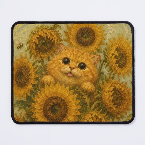 Item preview, Cute Chonky Ginger Tabby Cat Sunflowers Dreamscape designed and sold by Mindworx21.