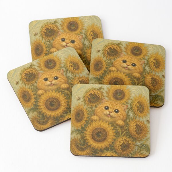 Item preview, Cute Chonky Ginger Tabby Cat Sunflowers Dreamscape designed and sold by Mindworx21.