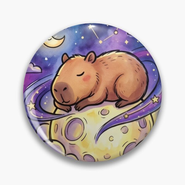 Item preview, Cosmic Sleeping Capybara Moon Art | Cute Kawaii Galaxy Animal | Relaxing Birthday Present | Cozy Bedroom Nursery Decor designed and sold by Cosmic Doodle Co..