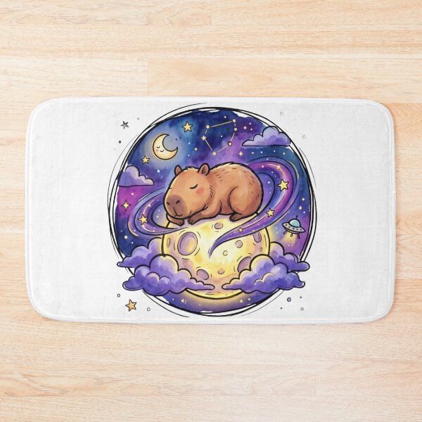 Item preview, Cosmic Sleeping Capybara Moon Art | Cute Kawaii Galaxy Animal | Relaxing Birthday Present | Cozy Bedroom Nursery Decor designed and sold by Cosmic Doodle Co..