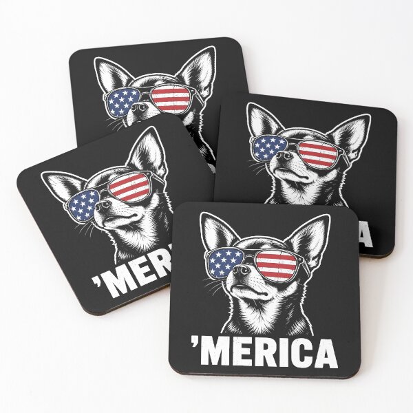 Item preview, Chihuahua Dog 'Merica Patriotic 4th of July American Flag designed and sold by Schroedingerska.
