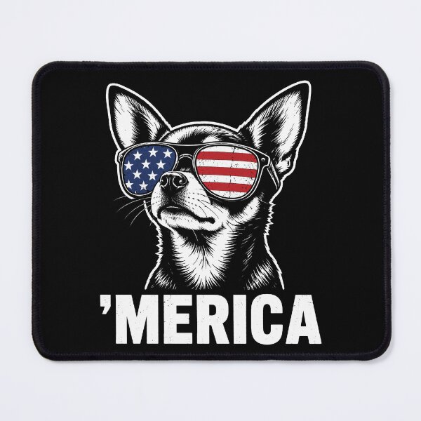 Item preview, Chihuahua Dog 'Merica Patriotic 4th of July American Flag designed and sold by Schroedingerska.