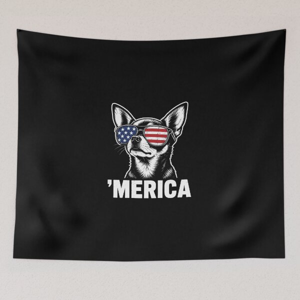 Item preview, Chihuahua Dog 'Merica Patriotic 4th of July American Flag designed and sold by Schroedingerska.