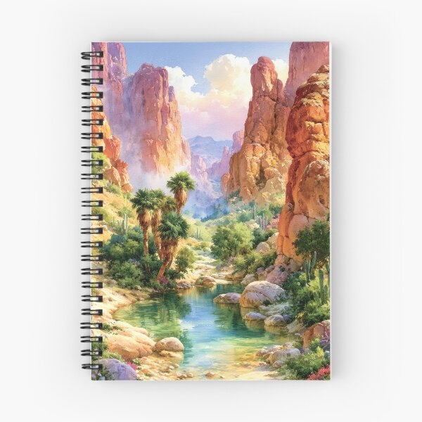 Item preview, Southwestern Desert Oasis Watercolor Art Print designed and sold by MargaretWiktor.