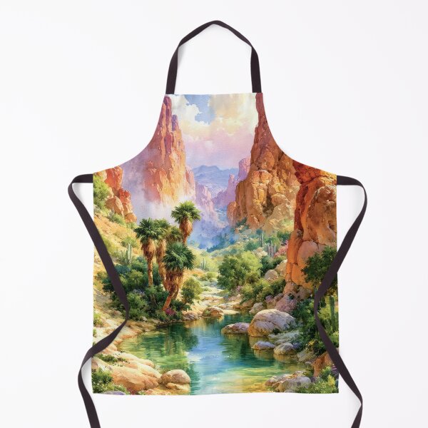 Item preview, Southwestern Desert Oasis Watercolor Art Print designed and sold by MargaretWiktor.