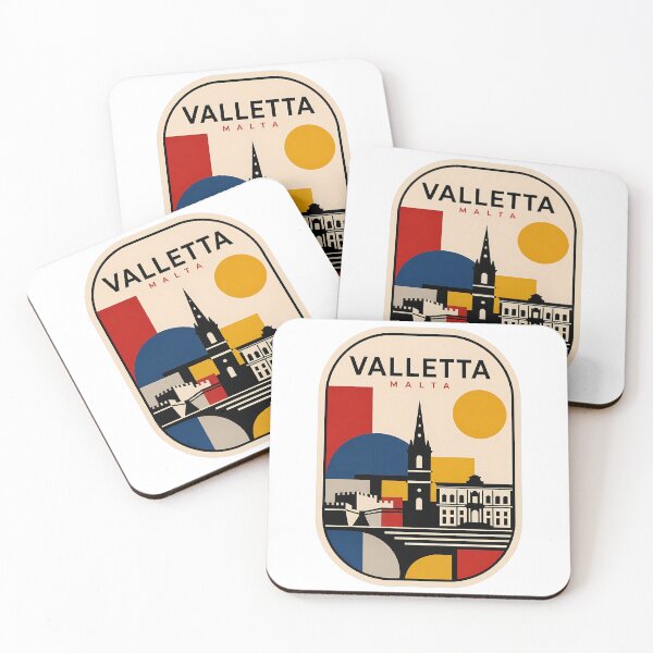 Artikelvorschau, Retro-Reiseposter Valletta Malta Geometrisches Design entworfen und verkauft von k3rstman1.