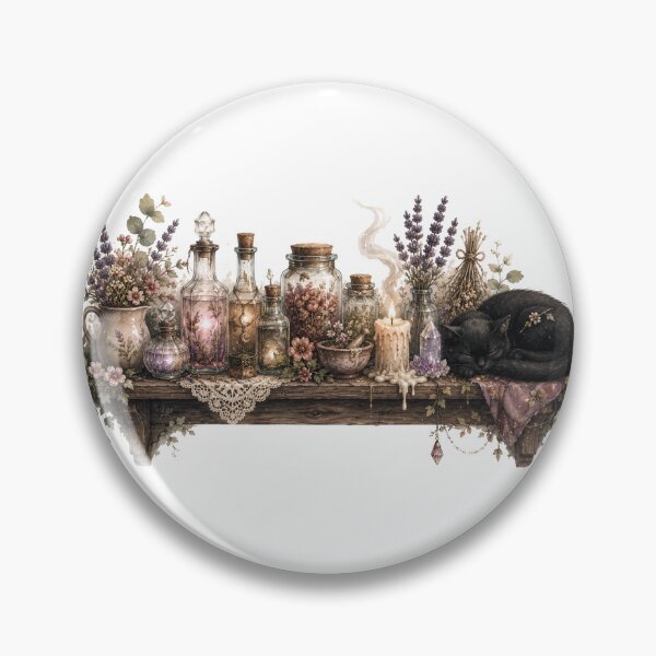 Item preview, Witch Apothecary Shelf — Potion Bottles Cottage Witch Art designed and sold by DreamelleStudio.