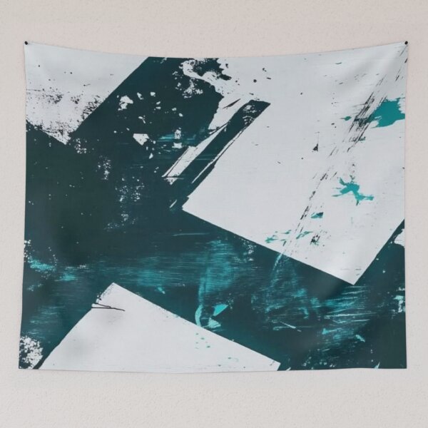 Item preview, Cyberpunk Industrial Grunge Abstract Techwear Cyan and Black Glitch designed and sold by LYAN-STORE.