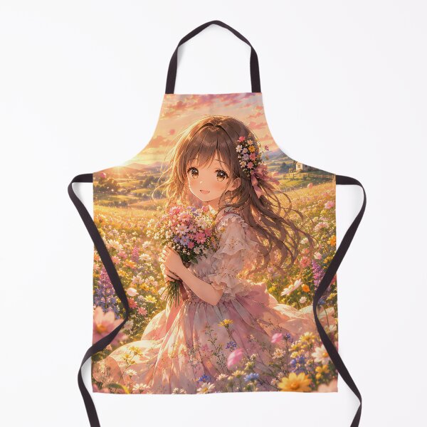 Item preview, Golden Hour Anime Girl in Flower Paradise designed and sold by konkapo00.