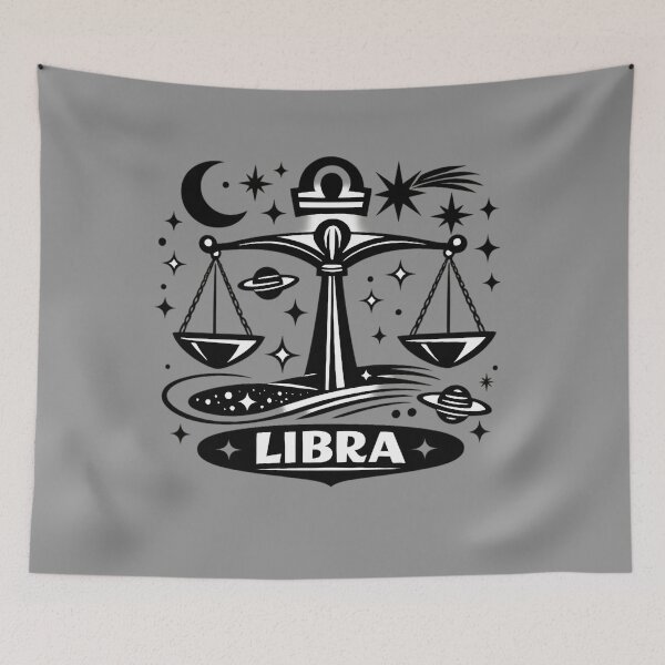Item preview, Libra Cosmic Mid‑Century Zodiac Art designed and sold by FilBlue.