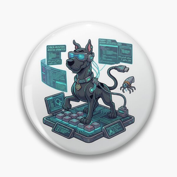 Item preview, Cyberpunk Hacker Dog Cyber Mystery Detective Tech Sticker designed and sold by HICHAMORO.