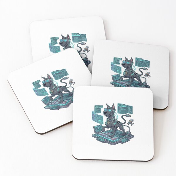 Item preview, Cyberpunk Hacker Dog Cyber Mystery Detective Tech Sticker designed and sold by HICHAMORO.