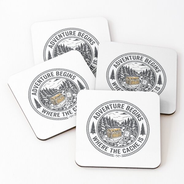 Item preview, Adventure Begins Where the Cache Is Vintage Geocaching Design designed and sold by Pixel-||Nest.