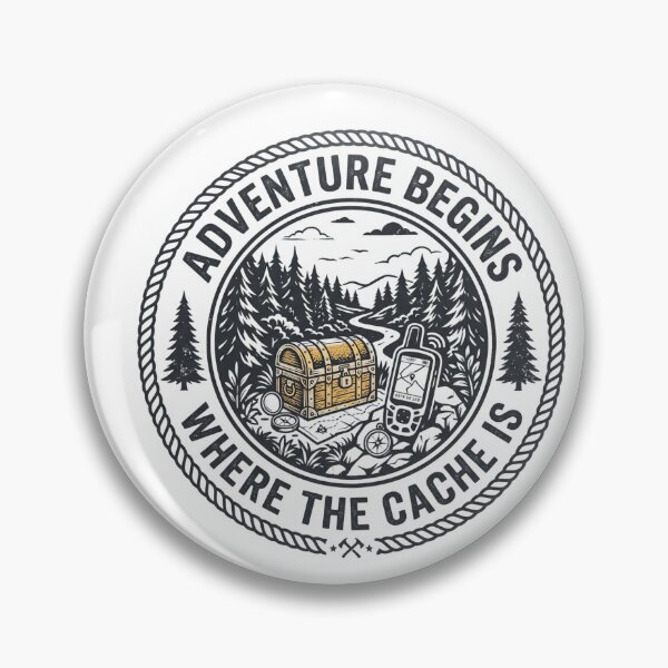 Item preview, Adventure Begins Where the Cache Is Vintage Geocaching Design designed and sold by Pixel-||Nest.