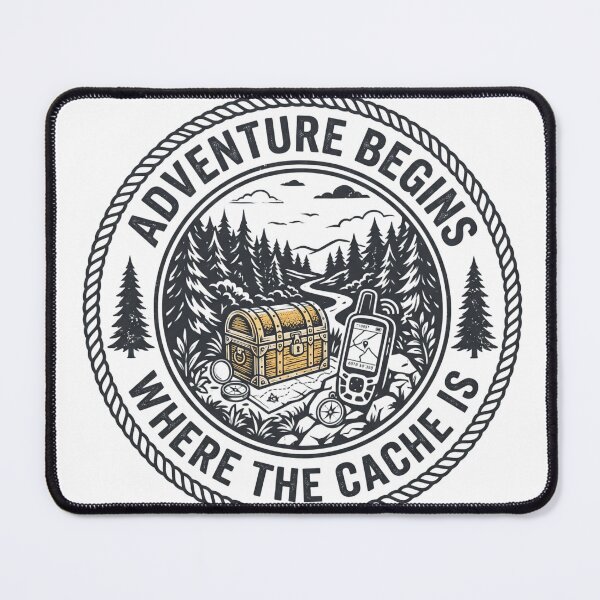 Item preview, Adventure Begins Where the Cache Is Vintage Geocaching Design designed and sold by Pixel-||Nest.