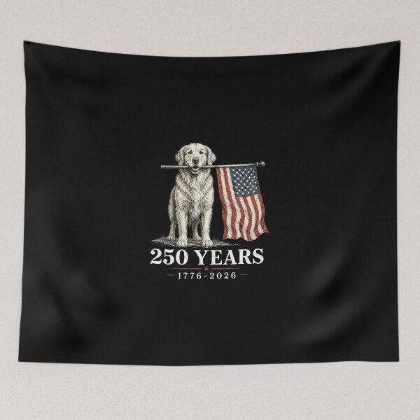 Item preview, Vintage Golden Retriever Patriotic Dog 250 Years 1776 2026 designed and sold by Schroedingerska.