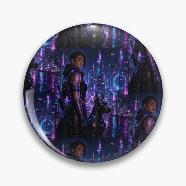Item preview, Neon Guardian: Cyberpunk Protector & AI Companion designed and sold by Kimberly Palmer.