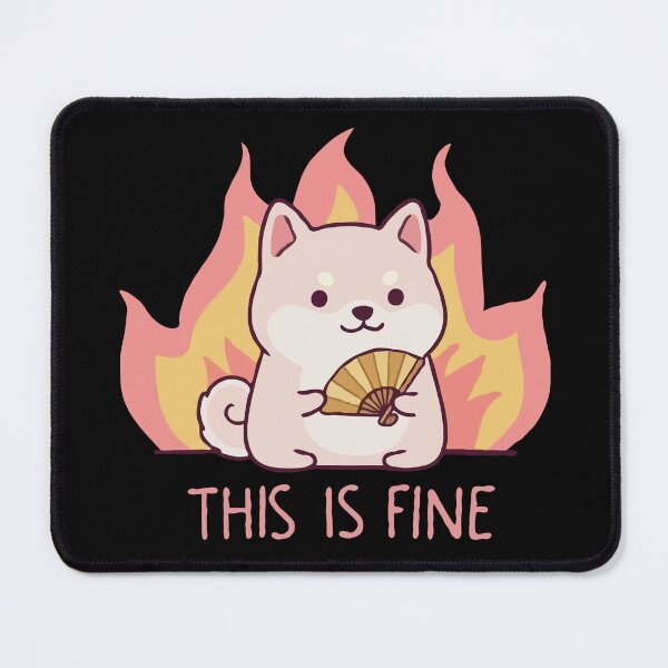 Item preview, Shiba Inu Holding Fan This Is Fine designed and sold by Gkinoki.