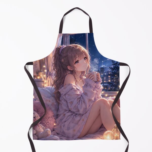 Item preview, Moonlit Pajama Girl in a Cozy Dreamscape designed and sold by konkapo00.