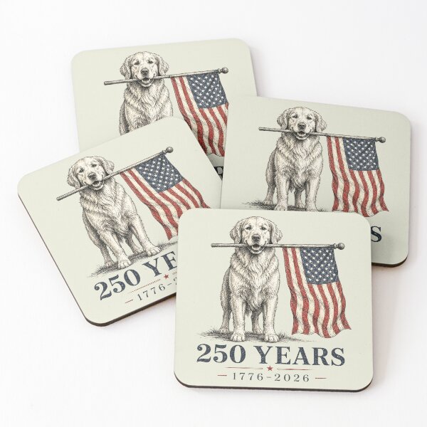 Item preview, Vintage Golden Retriever Patriotic Dog 250 Years 1776 2026 2 designed and sold by Schroedingerska.