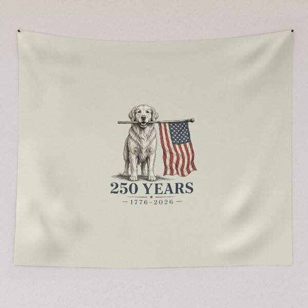 Item preview, Vintage Golden Retriever Patriotic Dog 250 Years 1776 2026 2 designed and sold by Schroedingerska.