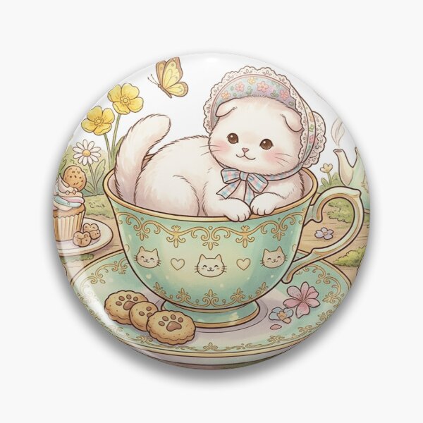Item preview, Cute Kawaii Kitten in Teacup - Adorable Kids T-Shirt Graphic designed and sold by MemoMetaverse.
