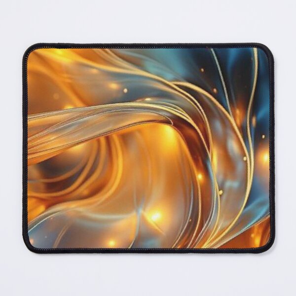 Item preview, Luxury Teal and Gold Liquid Glass Waves Abstract Fluid Amber Glow designed and sold by LYAN-STORE.