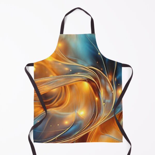 Item preview, Luxury Teal and Gold Liquid Glass Waves Abstract Fluid Amber Glow designed and sold by LYAN-STORE.
