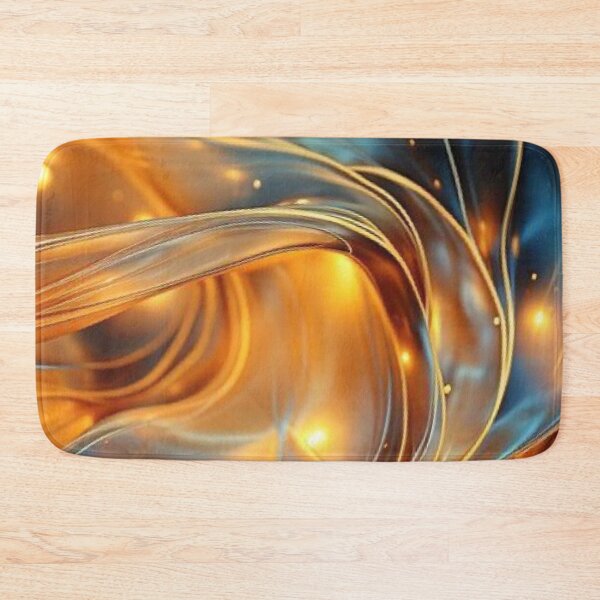 Item preview, Luxury Teal and Gold Liquid Glass Waves Abstract Fluid Amber Glow designed and sold by LYAN-STORE.