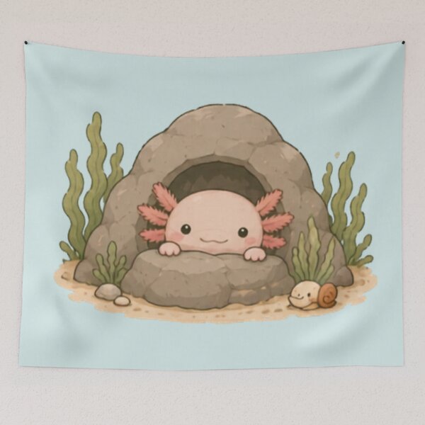 Item preview, Cute Peekaboo Axolotl designed and sold by MellowMunchkins.
